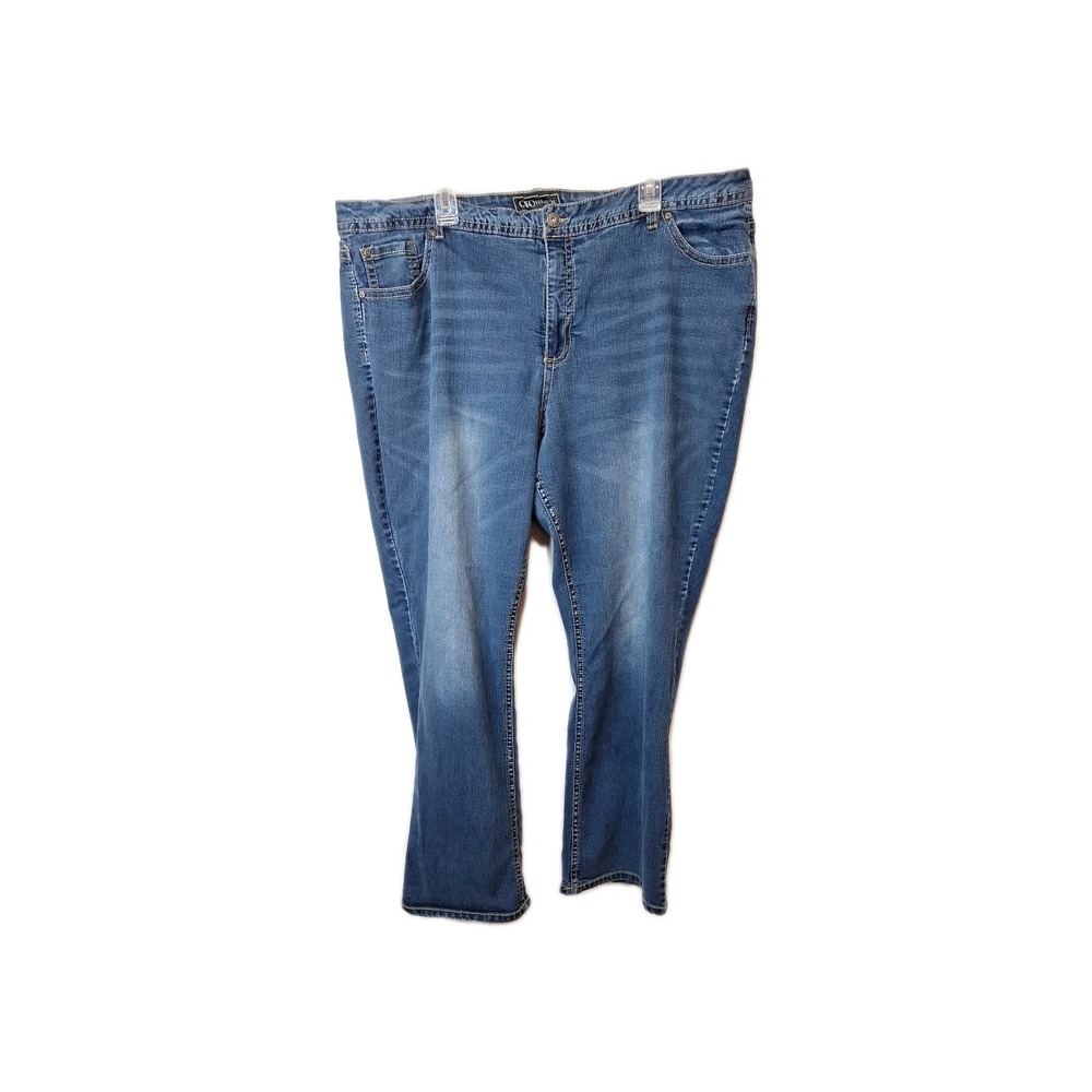 Cato Premium Classic Womens Jeans Plus‎ 26W Medium Wash Stretch Distressed Blue